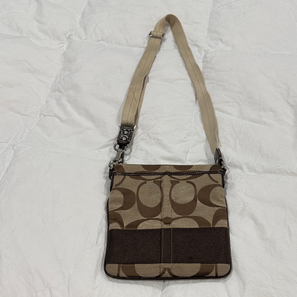 Coach Signature Stripe Swing Pack crossbody